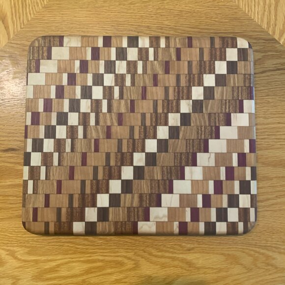 Cutting Board Walnut Sapele Purple Heart Maple Cherry Oak Hardwoods Hand Crafted - Picture 2 of 8